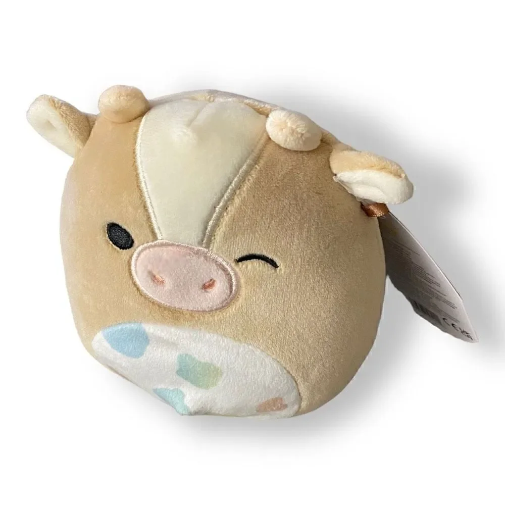 Squishmallow KellyToy 5” Griella The Brown Cow Pastel Belly Easter 2023 New (4)